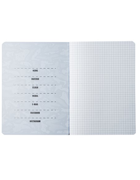 Caiet A5 S-COOL, 52 file, 75 g, matematica, Motiv fire truck