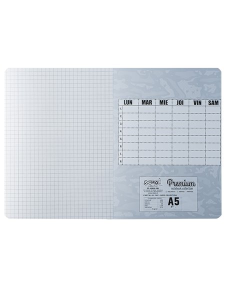 Caiet A5 S-COOL, 52 file, 75 g, matematica, Motiv dino