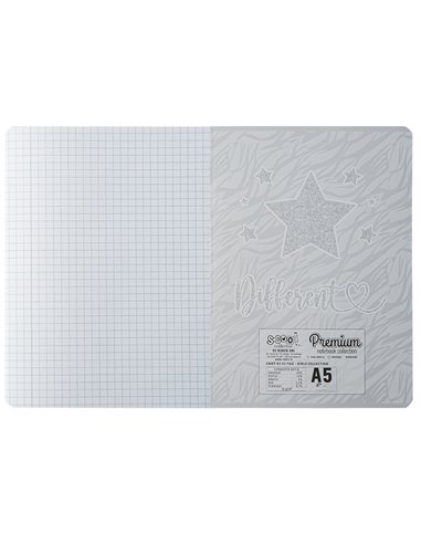 Caiet Premium A5 S-COOL, 52 file, 75 g, matematica, Motiv unicorn bleu