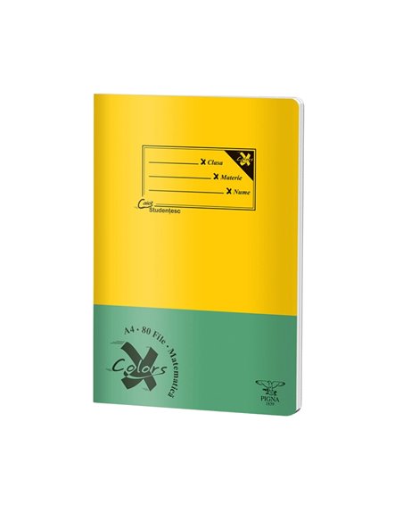 Caiet Pigna A4, 80 file, 60g/mp, matematica, Basic