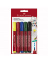 FC159505,MARKER PENTRU TEXTILE 5 CULORI FABER-CASTELL