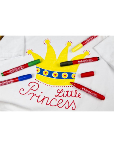 FC159505,MARKER PENTRU TEXTILE 5 CULORI FABER-CASTELL