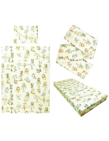 LENHMA4C,Lenjerie patut Hubners Maimutica 4 piese crem