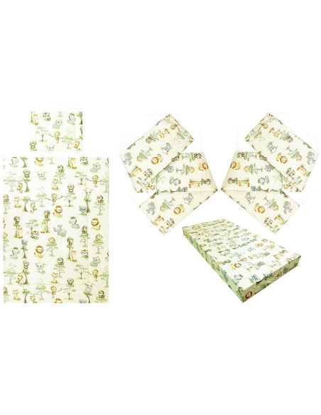 LENHMA5C,Lenjerie patut Hubners Maimutica 5 piese crem LENHMA5C,Lenjerie patut Hubners Maimutica 5 piese crem