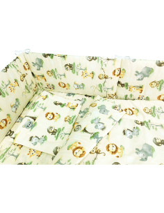 LENHMA5C,Lenjerie patut Hubners Maimutica 5 piese crem 2