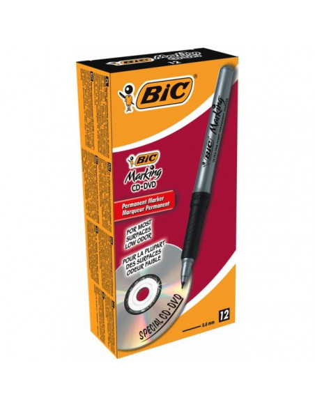 Marker Grip Fine CD/DVD, negru, 12 buc/cutie,8290801