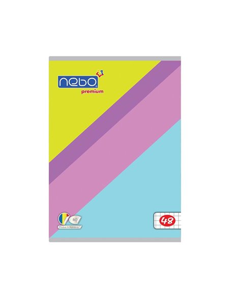 Caiet A5 Nebo premium, 48 file, 80g/mp, matematica, Abstract