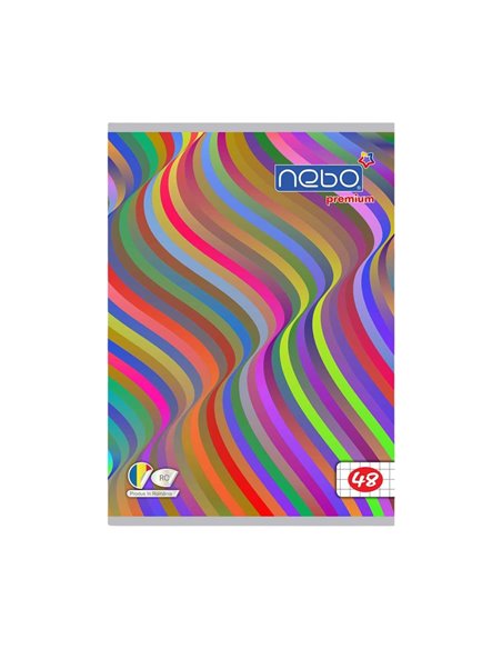Caiet A5 Nebo premium, 48 file, 80g/mp, matematica, Abstract