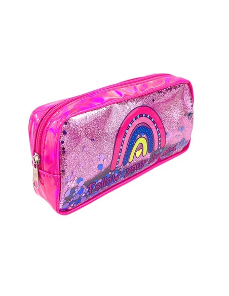 Penar etui cu paiete S-COOL SC2587, Motiv follow your dreams