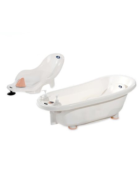 Set cadita 88 cm cu termometru, reductor si accesorii, Pink