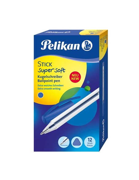 Pix PELIKAN Stick Super Soft Mina Albastra Cutie 12 Bucati