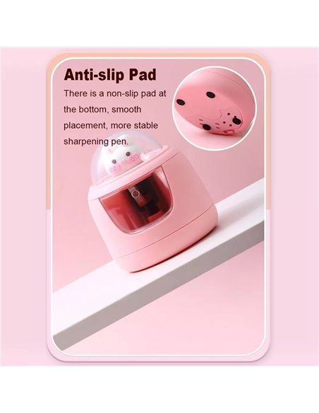 Ascutitoare electrica Cassini cu baterii + 2 rezerve, Motiv iepuras