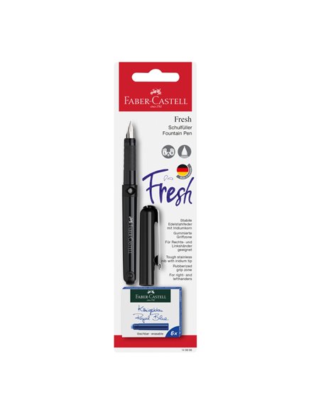 Stilou scolar vario + 6 rezerve Faber-Castell FC149898, Negru