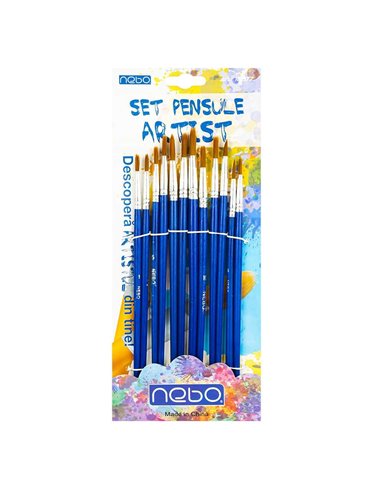 Pensule varf rotund Nebo, 12 bucati