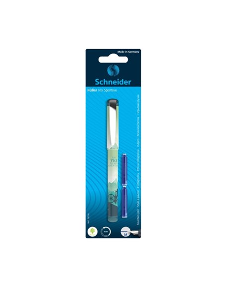 Stilou Schneider INX Sportive + 2 rezerve, blister, Verde