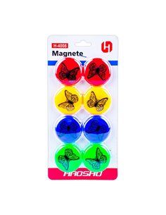 Set 8 magneti fluturas, 4x4x0.8 cm, Multicolor