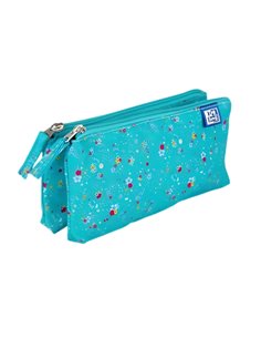 Penar etui dublu Oxford Floral, Turcoaz