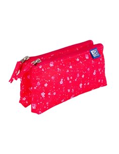 Penar etui dublu Oxford Floral, Roz inchis