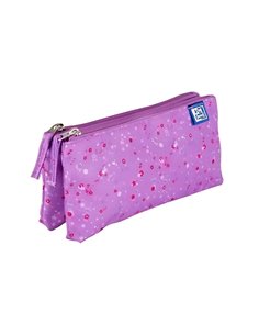 Penar etui dublu Oxford Floral, Mov inchis