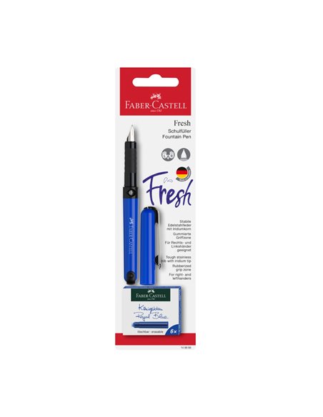 Stilou scolar vario + 6 rezerve Faber-Castell FC149898, Albastru