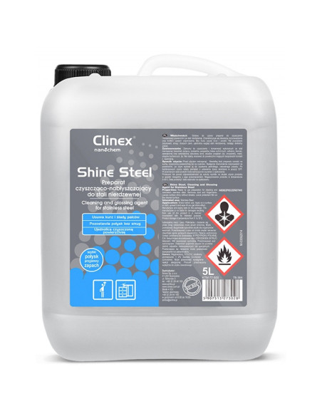 CL77500,CLINEX Shine Steel, 5 litri, solutie pt. curatare, intretinere suprafete otel inoxidabil