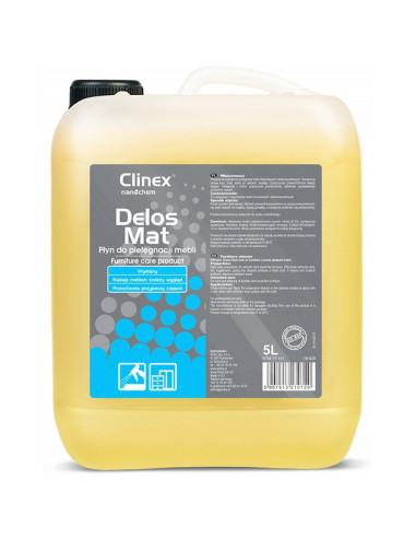 CL77141,CLINEX Delos Mat, 5 litri, cu pulverizator, solutie pentru curatat mobila, fara efect de stralucire