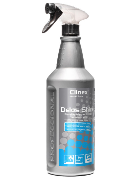 CL77145,CLINEX Delos Shine, 1 litru, cu pulverizator, solutie pentru curatare si stralucire mobila