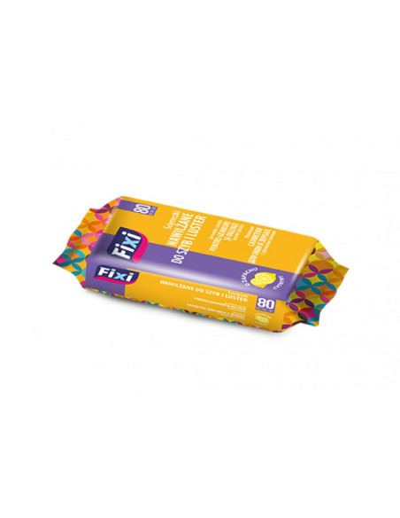 ST-FI-032860,Servetele umede pentru sticla si oglinzi, 80 buc/pachet, FIXI - miros de lamaie