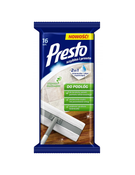 HR-016823,Servetele umede pentru toate tipurile de pardoseli, 16 buc/pachet, Presto
