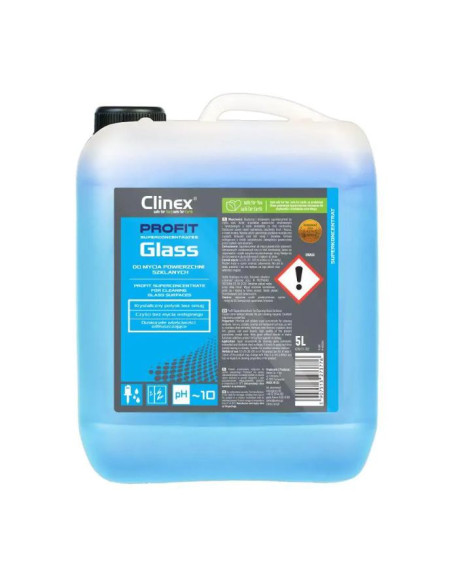 CL77702,CLINEX PROFIT Glass, 5litri, solutie superconcentrata, pt curatat suprafete si obiecte din sticla