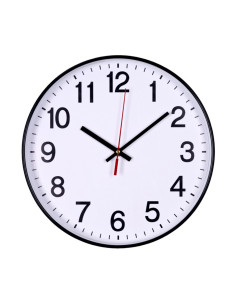 DN-13223011-05,Ceas de perete, 30 cm, cifre arabe, cadran alb, rama plastic neagra, DONAU 2