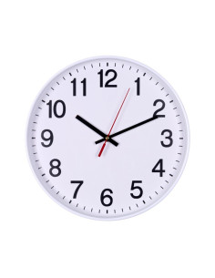 DN-13223011-14,Ceas de perete, 30 cm, cifre arabe, cadran alb, rama plastic alba, DONAU 2
