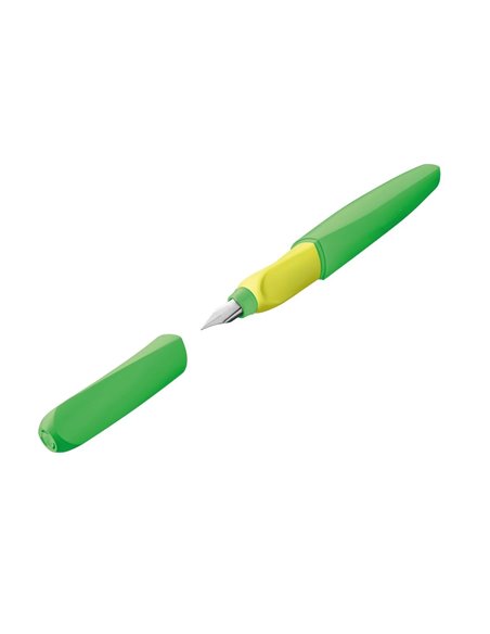 Stilou Pelikan twist Verde Neon, Cu Grip Ergonomic, 2 Rezerve Albastre
