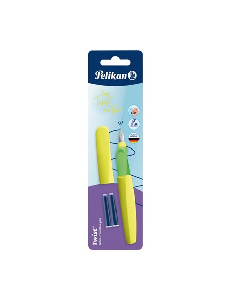 Stilou Pelikan Twist, Penita M, Blister, Galben neon Stilou Pelikan Twist, Penita M, Blister, Galben neon