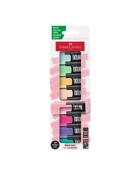 Textmarker mini Faber-Castell FC154218, 8 culori, Pastel