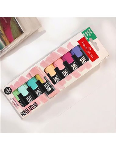 Textmarker mini Faber-Castell FC154218, 8 culori, Pastel