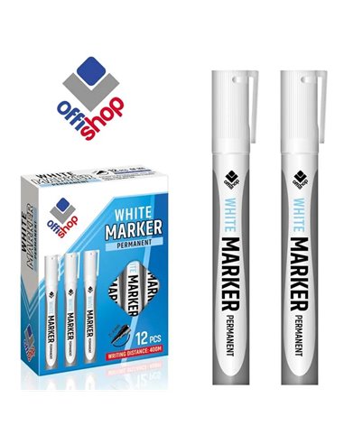 Marker permanent alb OFFISHOP, 2-4 mm Marker permanent alb OFFISHOP, 2-4 mm