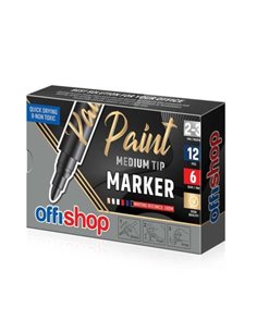 Marker permanent cu vopsea alba OFFISHOP, 2-3 mm 2