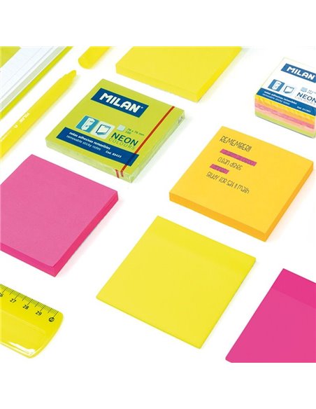 Bloc notes adeziv Milan 85435, 76x76, Portocaliu neon