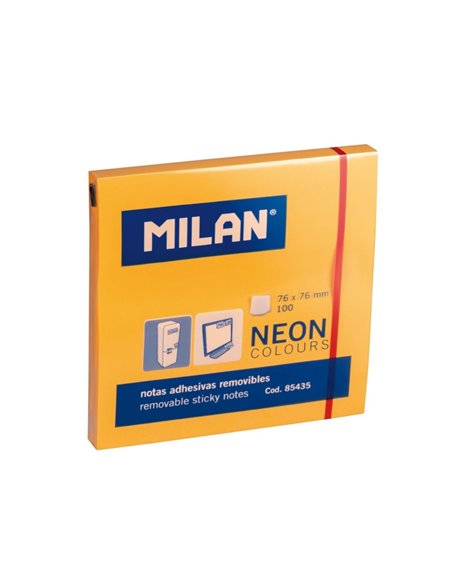Bloc notes adeziv Milan 85435, 76x76, Portocaliu neon