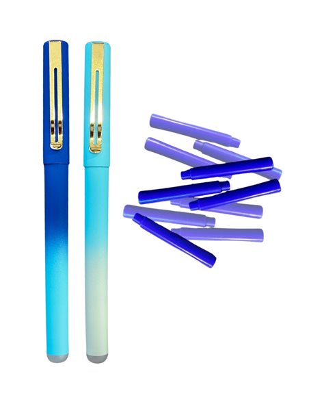 Set stilouri cu cerneala termosensibila + Rezerve, Albastru