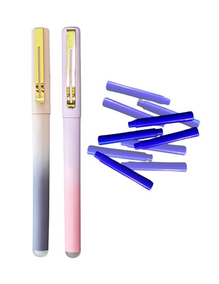 Set stilouri cu cerneala termosensibila + Rezerve, Mov