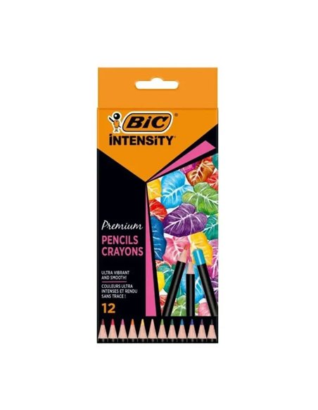 Creioane colorate BIC Intensity Premium, 12 culori