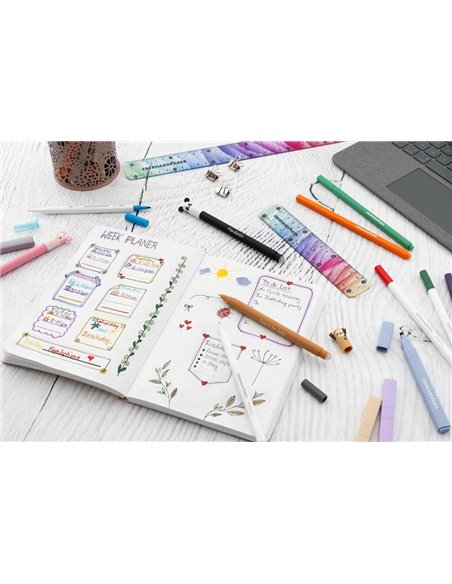 Rigla flexibila Eberhard Faber, 15 cm, Rainbow