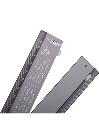 Rigla smart pliabila Deli, 30 cm, Negru