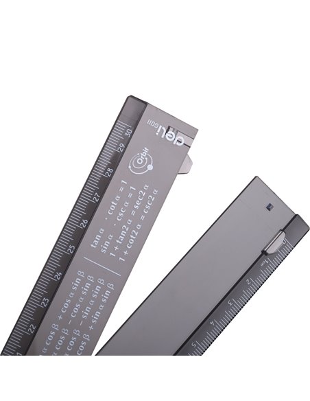 Rigla smart pliabila Deli, 30 cm, Negru