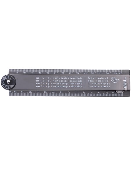 Rigla smart pliabila Deli, 30 cm, Negru