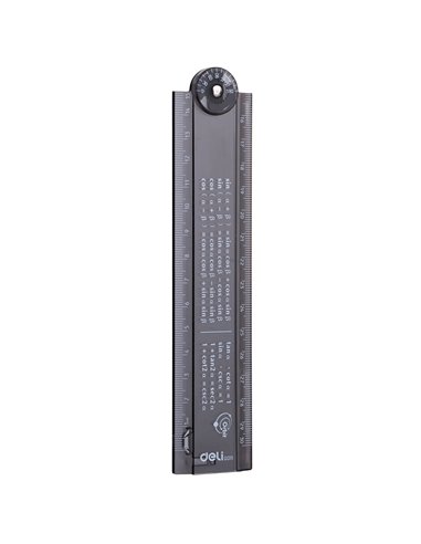 Rigla smart pliabila Deli, 30 cm, Negru
