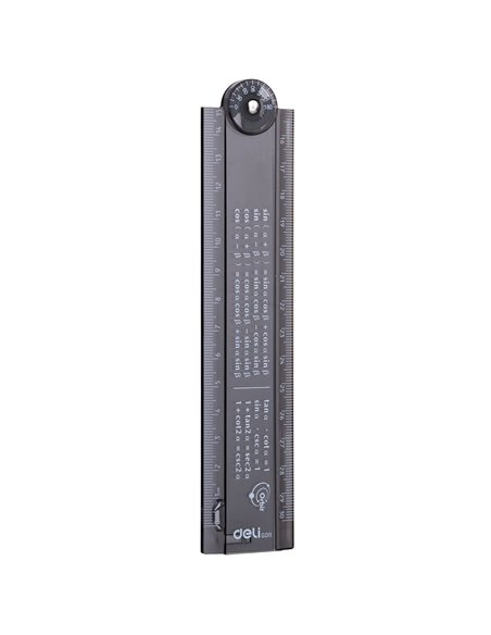 Rigla smart pliabila Deli, 30 cm, Negru