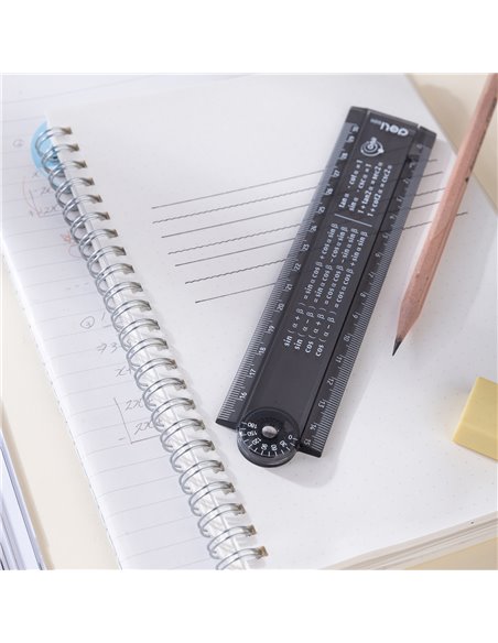 Rigla smart pliabila Deli, 30 cm, Negru